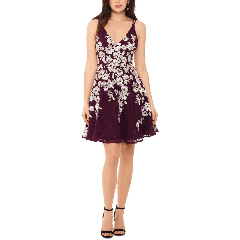 *NWT* XSCAPE METALLIC EMBROIDERED COCKTAIL DRESS 8